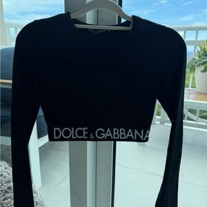 Dolce & Gabbana Black Logo Crop Top